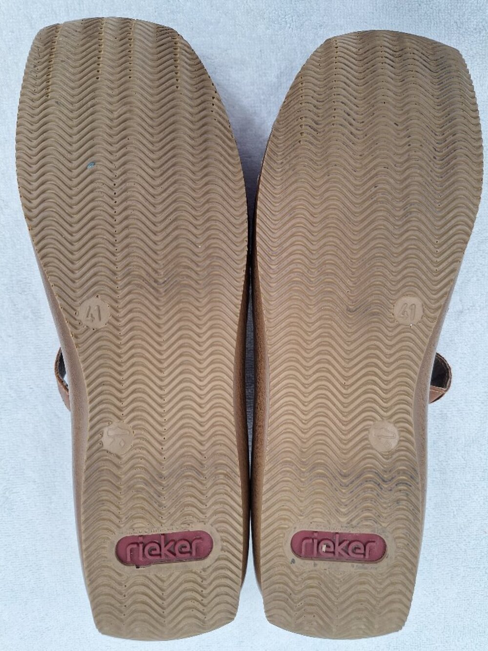 Rieker Shoes Womens 41 Anti-Stress Floral Cut Mary Jane T-Strap Brown Leather - Picture 11 of 16